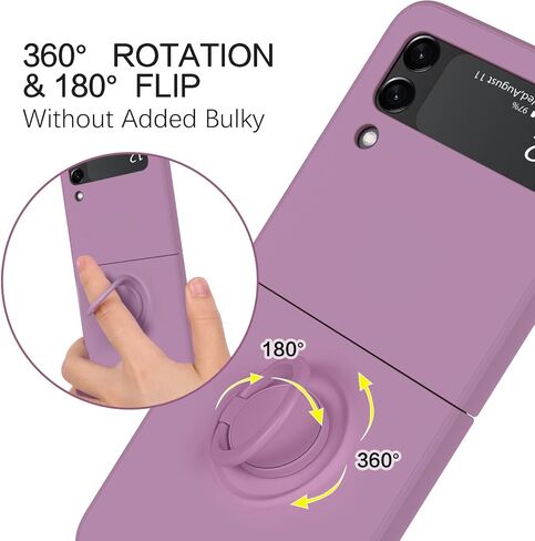 BENTOBEN متوافق مع حافظة Samsung Galaxy Z Flip 3، حافظة هاتف Samsung Z Flip3 5G، تصميم نحيف من السيليكون بمسند حلقي مقاوم للصدمات وممتص للصدمات للفتيات والنساء والأولاد والرجال، أرجواني in Saudi Arabia