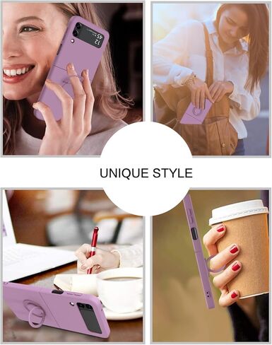 BENTOBEN متوافق مع حافظة Samsung Galaxy Z Flip 3، حافظة هاتف Samsung Z Flip3 5G، تصميم نحيف من السيليكون بمسند حلقي مقاوم للصدمات وممتص للصدمات للفتيات والنساء والأولاد والرجال، أرجواني in Saudi Arabia