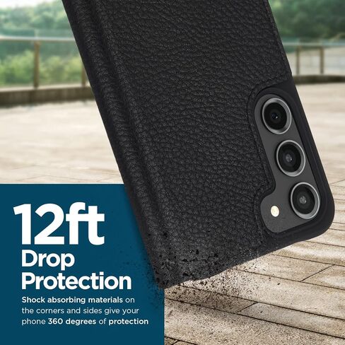 حافظة Case-Mate لهاتف Samsung Galaxy S23 [6.1 بوصة] [حماية من السقوط بطول 12 قدمًا] [شحن لاسلكي] حافظة هاتف فوليو بمحفظة جلدية سوداء لهاتف Samsung Galaxy S23 مع حامل لبطاقة الهوية والائتمان، وحامل الهاتف in Kuwait