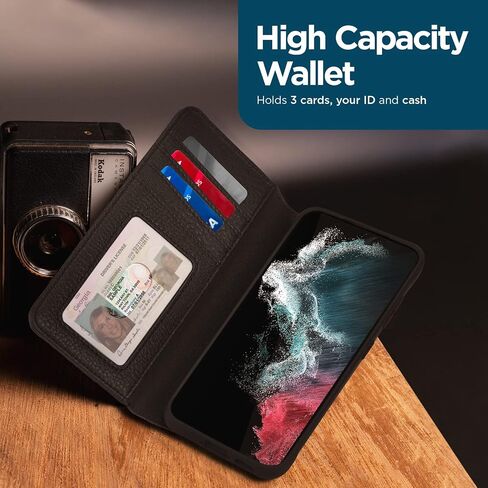 حافظة Case-Mate لهاتف Samsung Galaxy S23 [6.1 بوصة] [حماية من السقوط بطول 12 قدمًا] [شحن لاسلكي] حافظة هاتف فوليو بمحفظة جلدية سوداء لهاتف Samsung Galaxy S23 مع حامل لبطاقة الهوية والائتمان، وحامل الهاتف in Kuwait