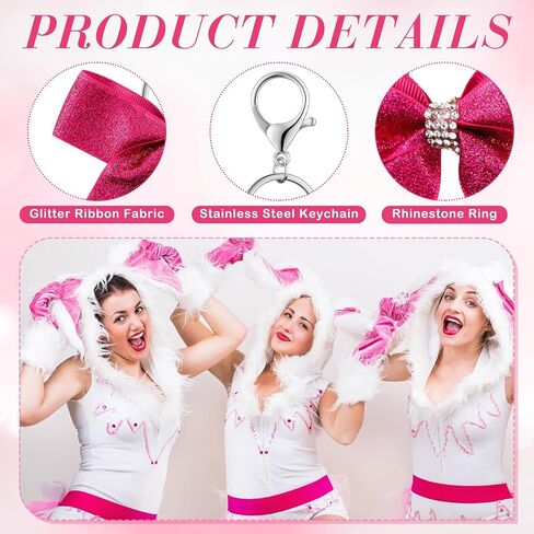 30 Pcs Cheer Bow Keychains Bulk Glitter Cheer Keychain with Card Rhinestones Cheerleader Keyrings for Teen Girls Women Team Cheerleading Gifts Sports Accessory Teammates Party Favors, 3 Colors in Saudi Arabia