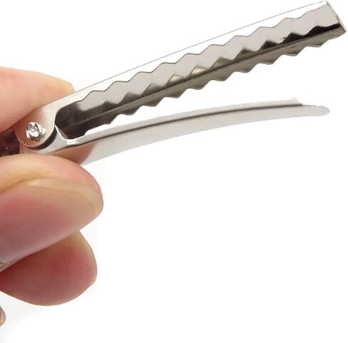 Honbay 50PCS Silver Tone Single Prong Metal Alligator Hair Clip Flat Top with Teeth for Arts & Crafts Projects, Dry Hanging Clothing, Office Paper Document Organization,Hair Care (4.5cm/1.77inch) in Saudi Arabia