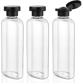 Travel Shampoo and Conditioner Bottles 7.7oz 3 Pack Leak Proof Squeeze Bottles with Flip Cap Refillable Containers Plastic Travel Toiletry Bottles for Lotion Shampoo Conditioner