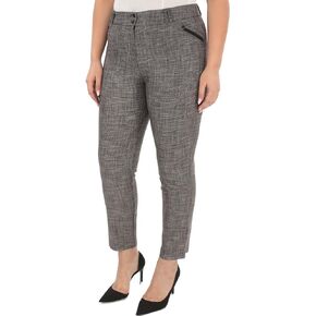 PAVTONA Women's Plus Size Work Pants, High Waisted Straight Leg Casual Relaxed Fit Office Trousers with Pockets for Business