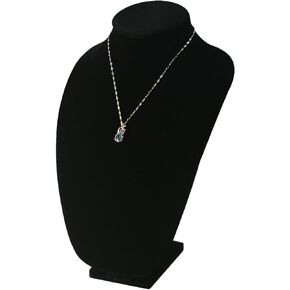Coward 13" Necklace Jewelry 3D Bust Stand for Selling Show, Big Size Velvet Necklace Jewelry Holder for Retail Stores and Trade Show (Black Color)