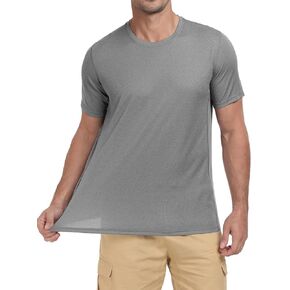 QIVICIMA Men's Workout T-Shirt Short Sleeve Athletic Shirts Dry Fit Breathable Mesh Running Tee Top