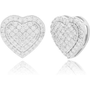 Rhinestone Heart Shape Glitter Crystal Stud Earrings for Women,Sparkly Elegant Wedding Prom Earrings Jewelry Gift in Saudi Arabia