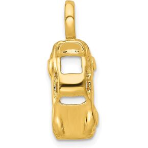 Avariah Solid 14k Yellow Gold 3D Sports Car Charm - 20mm