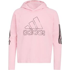 adidas Girls' Long Sleeve Hooded Graphic Tee