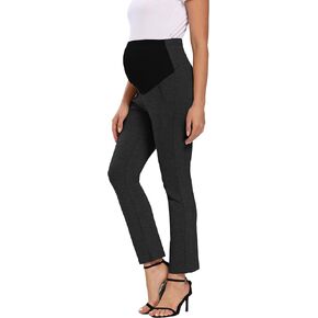 Foucome Women's Maternity Pants for Work Over The Belly Bootcut Dress Pants Stretch Pregnancy Trousers