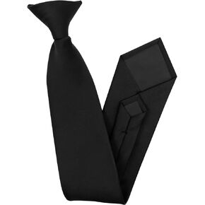 Luckyvestir Men's Clip on Ties Pre-Tied Adjustable Neckties Solid Color Zipper Ties for Men Formal Business Graduation