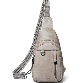 Sling Bag for Women Men Leather Small Sling Backpack Daypack Anti Theft Fanny Pack Crossbody Purse Travel