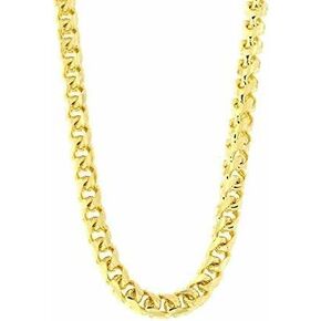 14K REAL Yellow Gold 4.00mm Shiny SOLID Diamond-Cut Round Franco Chain Necklace Or Bracelet for Pendants and Charms with Lobster-Claw Clasp (8.75", 24" 26" or 30 inch) Mens Womens Jewelry and Chains