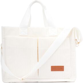 REDSINDA Corduroy Crossbody Bag for Women Tote Bag with Pockets Square Shoulder Bag Everyday Handbags for Work Travel