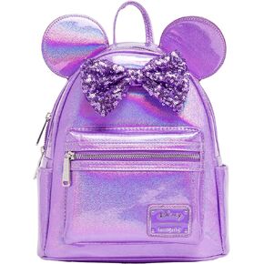 Loungefly Disney Minnie Mouse Glitter Sparkle Womens Double Strap Shoulder Bag Purse