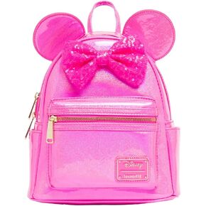 Loungefly Disney Minnie Mouse Glitter Sparkle Womens Double Strap Shoulder Bag Purse