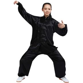 Adult Traditional Tai Chi Uniform Lightweight Stretchy Silk Wushu Suit Chinese Kung Fu Costumes