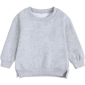 Mud Kingdom Girls Boys Fleece Sweatshirt Pullover Solid Color brushed Crewneck