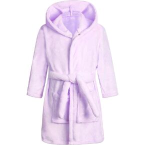 Kids Toddler Cartoon Hooded Plush Robe Animal Pajamas Fleece Bathrobe Children Sleepwear