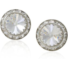 PammyJ Clear 20mm Crystal Framed CLIP-ON Earrings