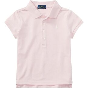 Polo Ralph Lauren Kids Baby Girl's Short Sleeve Mesh Polo Shirt (Toddler) White