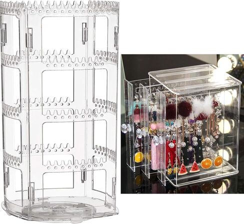 حامل أقراط دوار 360 درجة من Sooyee و3 منظم عرض حلق بأدراج رأسية in Kuwait