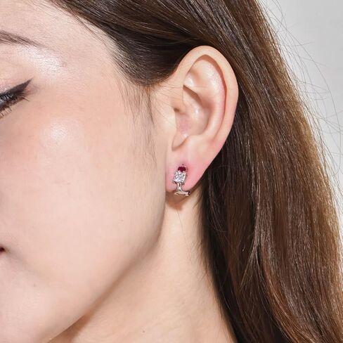 اقراط بمشبك للنساء من فنيبيرد من الفضة الاسترلينية عيار 925 ومرصعة باحجار زركونيا مكعب بمشبك تثبيت مريحة وغير مؤلمة للاذنين غير المثقوبة in Kuwait