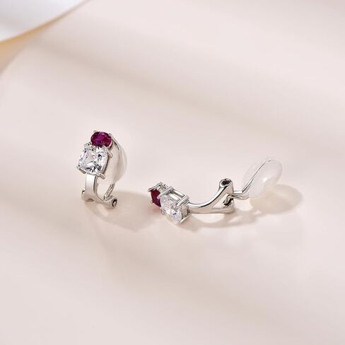 اقراط بمشبك للنساء من فنيبيرد من الفضة الاسترلينية عيار 925 ومرصعة باحجار زركونيا مكعب بمشبك تثبيت مريحة وغير مؤلمة للاذنين غير المثقوبة in Kuwait