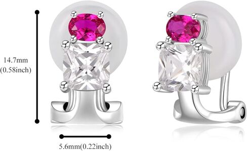 اقراط بمشبك للنساء من فنيبيرد من الفضة الاسترلينية عيار 925 ومرصعة باحجار زركونيا مكعب بمشبك تثبيت مريحة وغير مؤلمة للاذنين غير المثقوبة in Kuwait