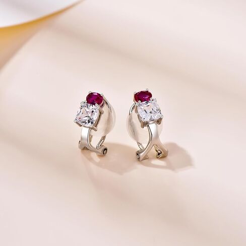 اقراط بمشبك للنساء من فنيبيرد من الفضة الاسترلينية عيار 925 ومرصعة باحجار زركونيا مكعب بمشبك تثبيت مريحة وغير مؤلمة للاذنين غير المثقوبة in Kuwait