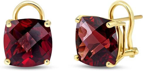 Galaxy Gold 14k Solid Gold 7.2ctw Genuine Garnet French Clip Earrings in Saudi Arabia
