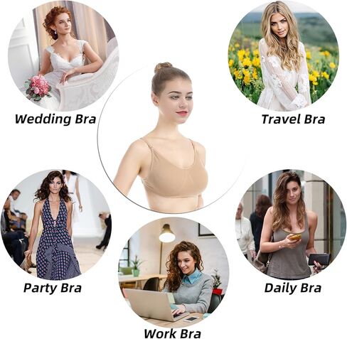 حمالة صدر iMucci Professional باللون البيج الشفاف بدون ظهر بدون إسفنجة لرقص الباليه (خط العنق السفلي) in Kuwait