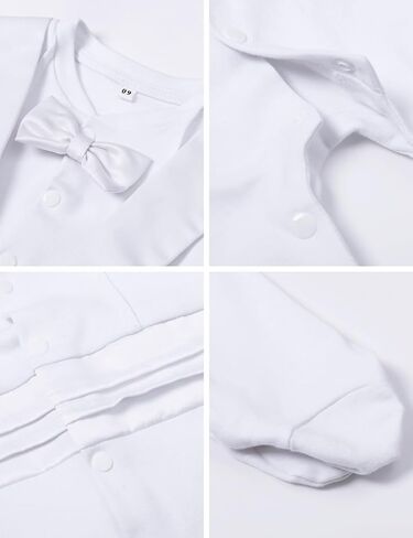 A&J DESIGN Baby Boy Tuxedo Gentleman Footie One-piece Romper with Bow Tie in Saudi Arabia