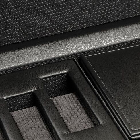 ملفاف ساعة WOLF Roadster مع مساحة تخزين، أسود - ملاءمة آمنة مع أساور ديناميكية حاصلة على براءة اختراع - جميع أحجام المعصم - غطاء من الجلد النباتي والزجاج - يتضمن محول عالمي in Kuwait