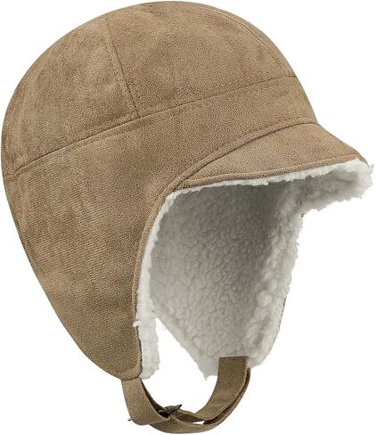 قبعة الشتاء CLAPE مع حافة قصيرة ناعمة قبعة الصياد الروسية قبعة الشتاء جندي الأذن اللوحات Ushanka الثلوج التزلج الإسكيمو قبعة قبعة in Saudi Arabia