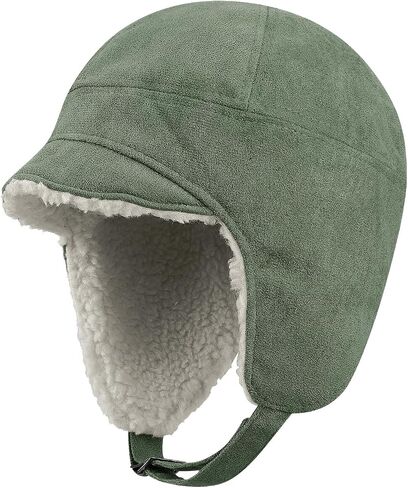 قبعة الشتاء CLAPE مع حافة قصيرة ناعمة قبعة الصياد الروسية قبعة الشتاء جندي الأذن اللوحات Ushanka الثلوج التزلج الإسكيمو قبعة قبعة in Saudi Arabia