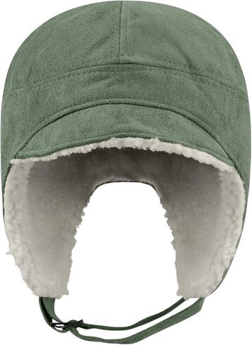 قبعة الشتاء CLAPE مع حافة قصيرة ناعمة قبعة الصياد الروسية قبعة الشتاء جندي الأذن اللوحات Ushanka الثلوج التزلج الإسكيمو قبعة قبعة in Saudi Arabia