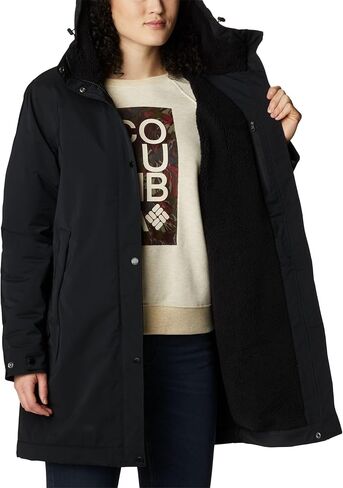 Columbia Women's Clermont Fully Fleece Lined Waterproof Mid Hooded Rain Jacket in Saudi Arabia
