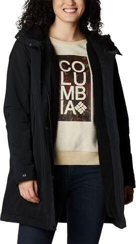 Columbia Women's Clermont Fully Fleece Lined Waterproof Mid Hooded Rain Jacket in Saudi Arabia