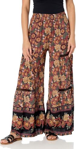 Angie Women's Wide Leg Pants with Lace Inserts in Saudi Arabia