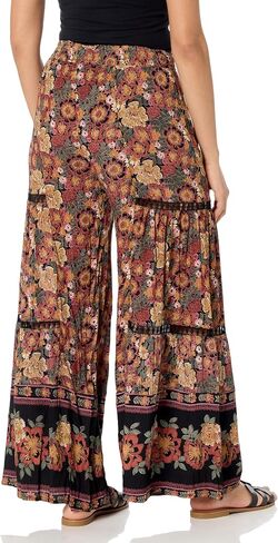 Angie Women's Wide Leg Pants with Lace Inserts in Saudi Arabia