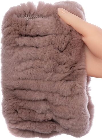 Real Fur Headband Women's Weather Rex Rabbit Fur Neck Loop Warmer Fluffy in Saudi Arabia