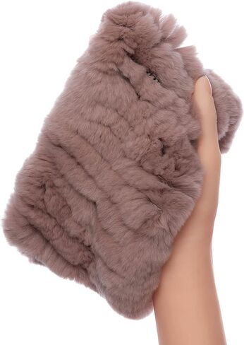 Real Fur Headband Women's Weather Rex Rabbit Fur Neck Loop Warmer Fluffy in Saudi Arabia