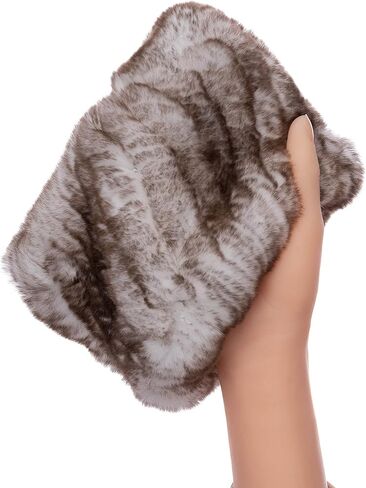 Real Fur Headband Women's Weather Rex Rabbit Fur Neck Loop Warmer Fluffy in Saudi Arabia