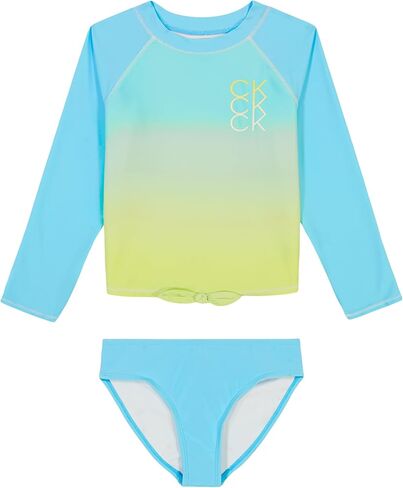 Calvin Klein Girls' Two-Piece Rashguard Swimsuit Set with UPF 50+ Sun Protection in Saudi Arabia
