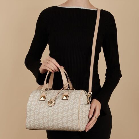 Michael Kors Grayson Medium Duffle Satchel, Vanilla in Saudi Arabia