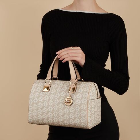 Michael Kors Grayson Medium Duffle Satchel, Vanilla in Saudi Arabia