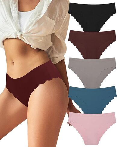 LEVAO ملابس داخلية سلسة للنساء لا تظهر بيكيني من الحرير الجليدي يسمح بالتهوية محب متموج الجوانب غير مرئية سراويل داخلية S-XL in Kuwait