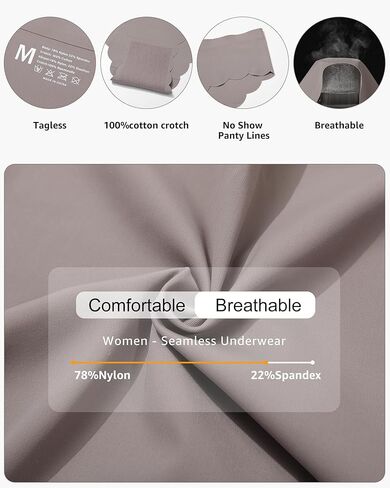 LEVAO ملابس داخلية سلسة للنساء لا تظهر بيكيني من الحرير الجليدي يسمح بالتهوية محب متموج الجوانب غير مرئية سراويل داخلية S-XL in Kuwait