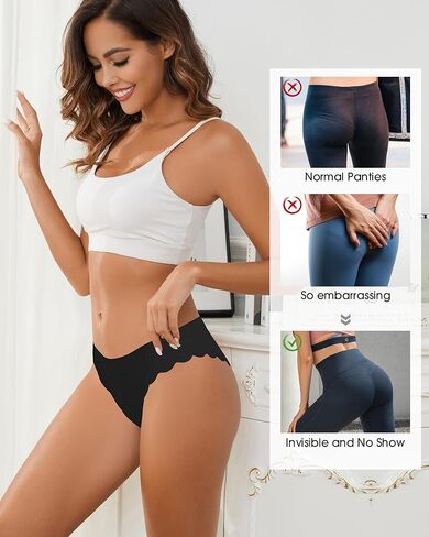 LEVAO ملابس داخلية سلسة للنساء لا تظهر بيكيني من الحرير الجليدي يسمح بالتهوية محب متموج الجوانب غير مرئية سراويل داخلية S-XL in Kuwait